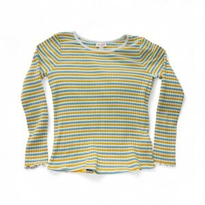 🌺 5 X 25 🌺 Cat & Jack Yellow, Blue, and Pink Striped Top Large (10-12)